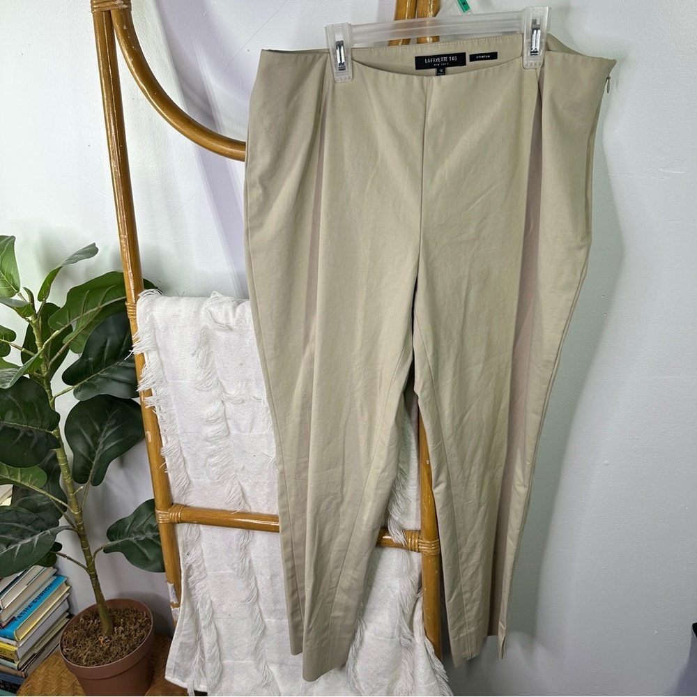Lafayette 148 Khaki Stanton Pants sz 12